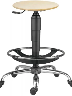 Autentický 1290 9150 L TABURET, chrom, extend, kolečka