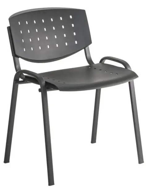 Značkový konferenční plastová židle LAYER, BLACK 27