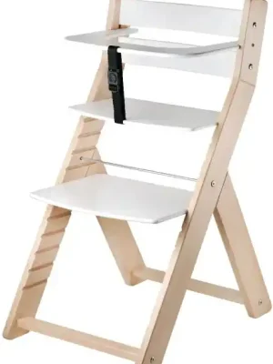 Rostoucí dřevěná ergonomická židle LUCA přírodní lak/ bílá Rychlé Dodání