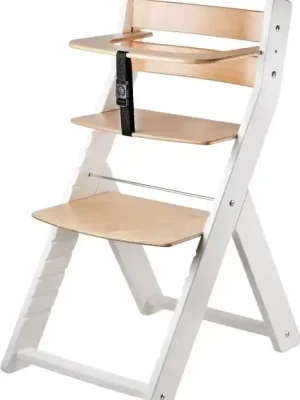 Rostoucí dřevěná ergonomická židle LUCA bílá/ lak Cenová Bomba