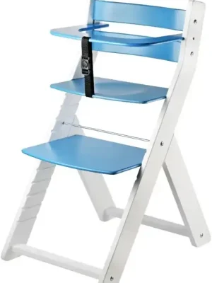 Rostoucí dřevěná ergonomická židle LUCA bílá/ modrá Nová Kolekce