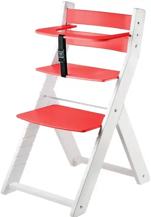 Nejlepší Volba Rostoucí dřevěná ergonomická židle LUCA bílá/ červená