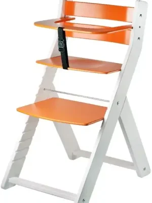 Rostoucí dřevěná ergonomická židle LUCA bílá/ oranžová Poslední Šance