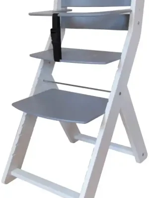 Tovární Cena Rostoucí dřevěná ergonomická židle LUCA bílá/ šedá