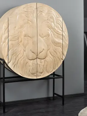 Luxusní skříňka z mangového masivu Lion bílá 100cm Značkový