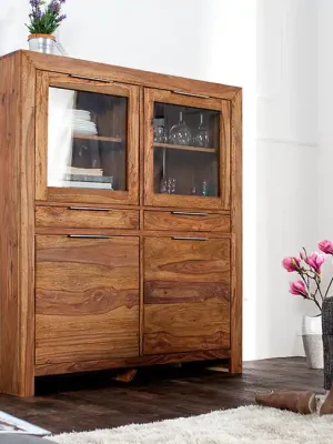 Luxusní vysoká skříňka z masivu Pure Sheesham 120cm Omezená Nabídka