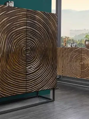 Vrácení Zdarma Designová vysoká komoda z masivu Zen Circles Mango 100cm