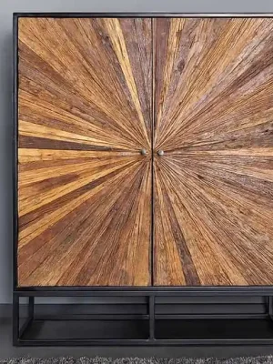 Luxusní vysoká skříňka z masivu Manala Mango Teak 100cm Sezónní Sleva