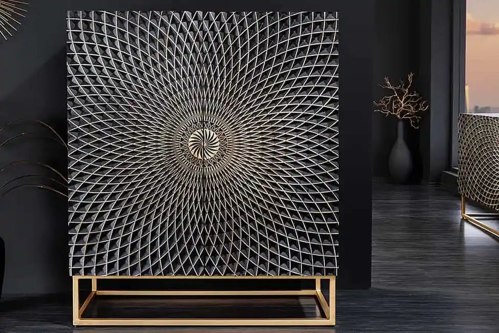 Cenový Hit Designová vysoká komoda z masivu Illusion Mango 100cm