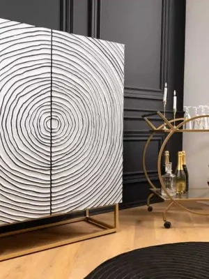 Luxusní vysoká komoda z masivu Zen Circles Mango 100cm Top Prodej