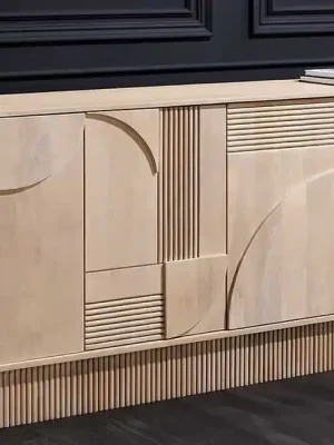 Nejprodávanější Designová 3D komoda z masivu Art Deco Mango 170cm