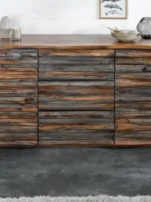 Expresní Doručení Designová komoda z masivu Relief Sheesham Smoke 160cm
