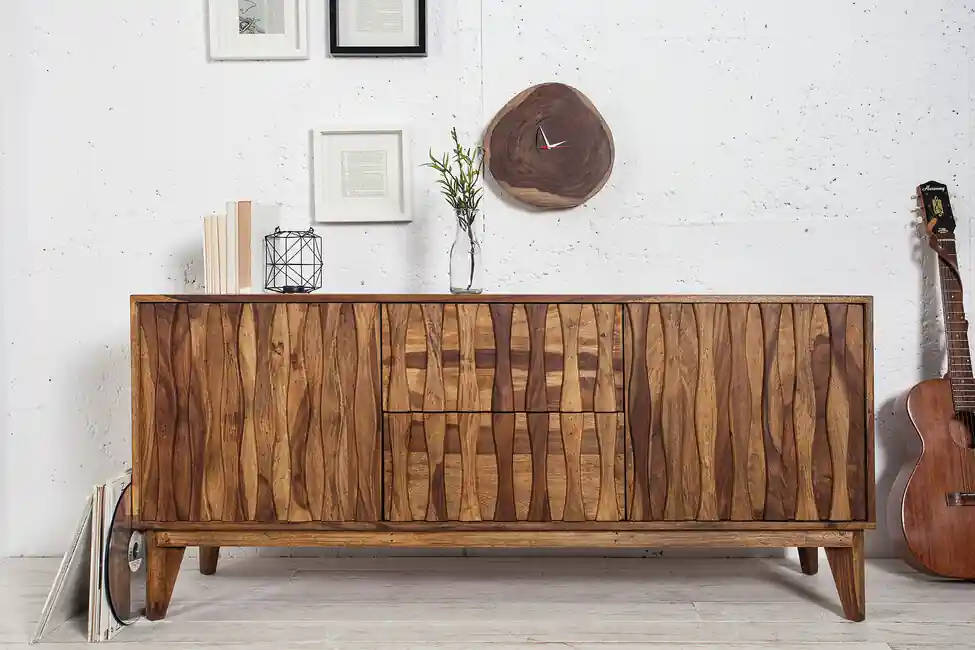 Moderní komoda z masivu Retro Sheesham 160cm Sleva