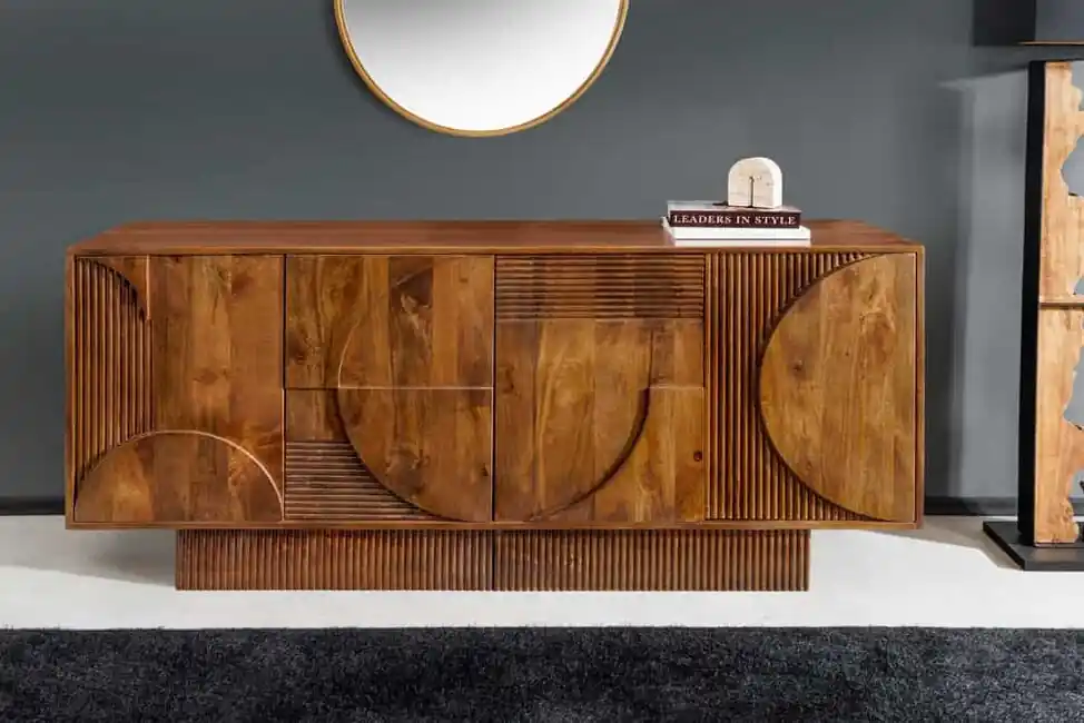 Designová komoda Art Deco z masivu Exkluzivní 3D struktura Víkendová Akce