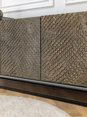 Nejlepší Volba Designová komoda z masivu Snake Mango hnědá 160cm