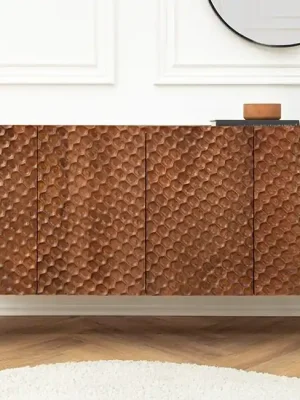 Luxusní dřevěná komoda Hives mango 177cm Levný