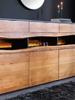 Speciální Cena Komoda Flow 180 cm masiv akácie s LED osvětlením