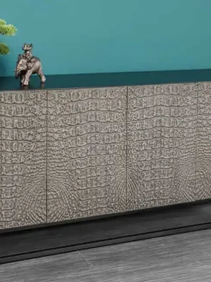 Finální Výprodej Luxusní komoda z masivu Croco Mango černá 177cm