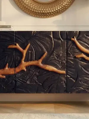 Designová komoda Amazonia černo-hnědá 160 cm Cenová Bomba