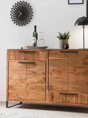 Levný Designová komoda z masivu York Akácie 126cm