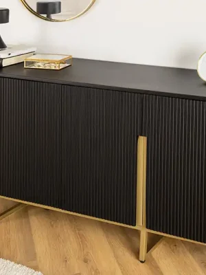 Moderní komoda z mangového dřeva Gatsby Black 160cm Levný
