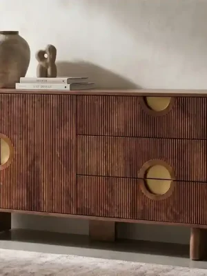 Masivní retro komoda Aurelia mango hnědá 177 cm Must-Have