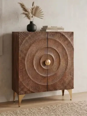 Luxusní vysoká komoda Golden Sunset hnědá 100 cm Akce