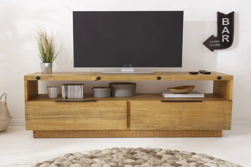 Designový stolek pod TV z masivu Finca Borovice 150cm Horká Nabídka