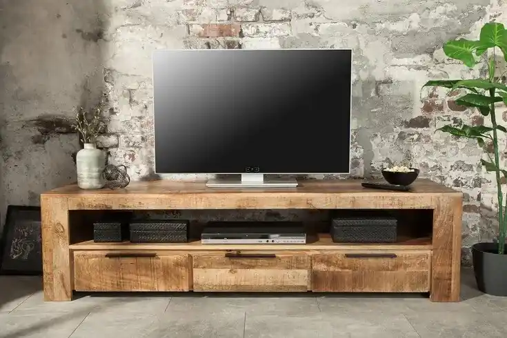 Moderní stolek pod TV z masivu Iron Craft Mango 170cm Omezená Nabídka