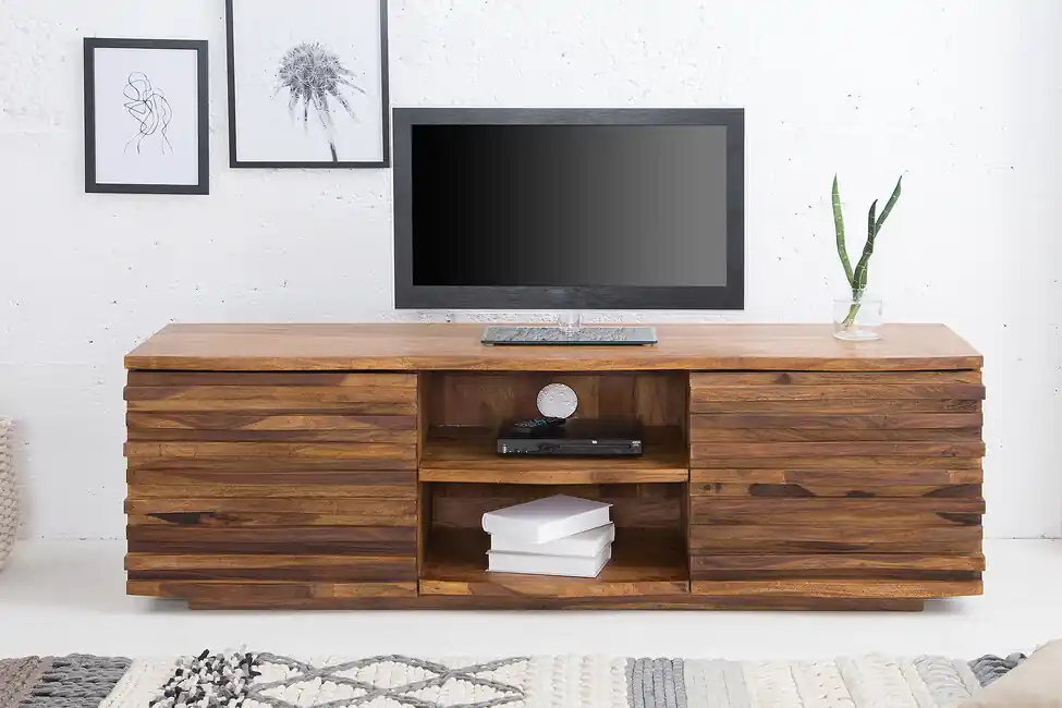 Luxusní stolek pod TV z masivu Relief Sheesham 150cm Super Cena
