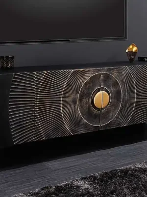 Omezená Nabídka Luxusní stolek pod TV z masivu Golden Sunset Mango 180cm
