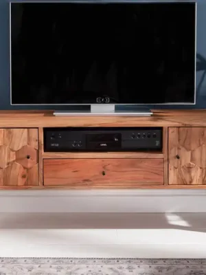 Moderní stolek pod TV z masivu Mystic Living Akácie 140cm Horká Nabídka