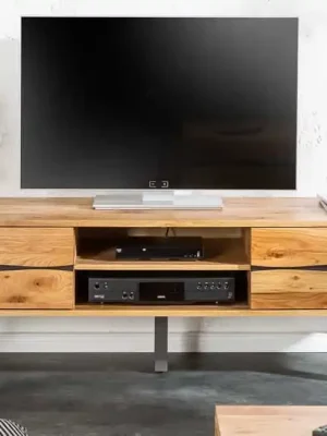 Designový stolek pod TV z masivu Living Edge Dub 160cm Nová Kolekce