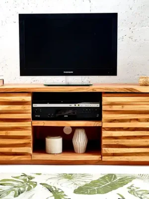 Luxusní stolek pod TV z masivu Relief Akácie 150cm Víkendová Akce
