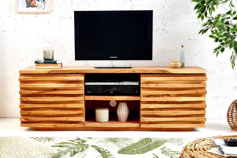 Luxusní stolek pod TV z masivu Relief Akácie 150cm Víkendová Akce