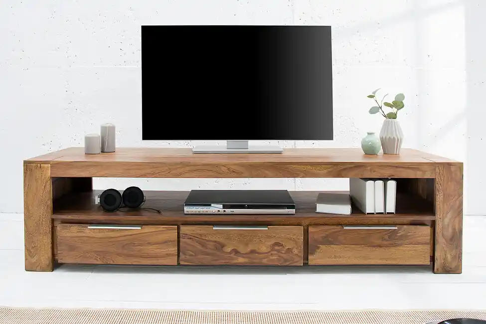 Nejlepší Cena Designový stolek pod TV z masivu Makassar Sheesham 170cm
