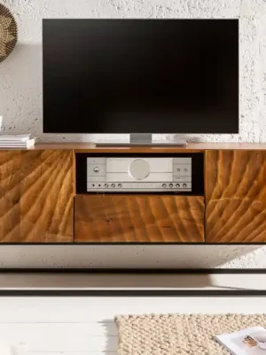 Ihned K Objednání Luxusní stolek pod TV z masivu Scorpion Mango hnědá 160cm