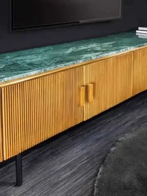 Nejprodávanější Luxusní mramorový stolek pod TV Veneziano z mangového masivu 160cm