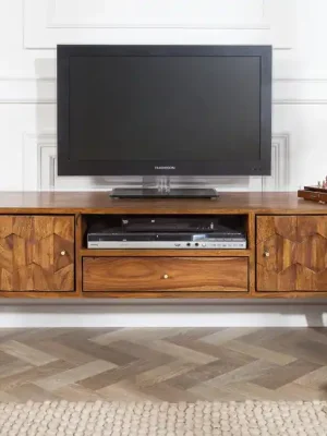 Moderní stolek pod TV z masivu Mystic Living Sheesham 140cm Must-Have