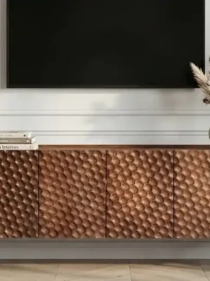 Exkluzivní TV stolek Lunar z masivu hnědý 160 cm Aktuální