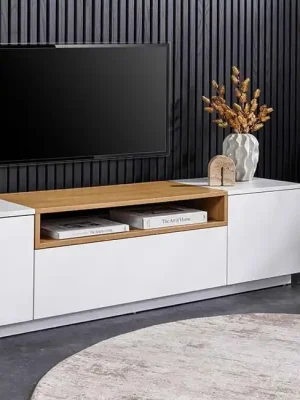 TV stolek Alto 160 cm bílá / dub Nejlepší Cena