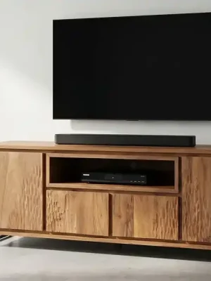 Masivní TV stolek Kavi s ručně strukturovanými dvířky 120 cm Pouze Dnes