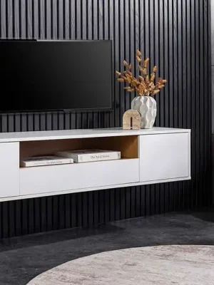 Koupit Online Závěsný TV stolek Alto 150 cm Bílá / Dub