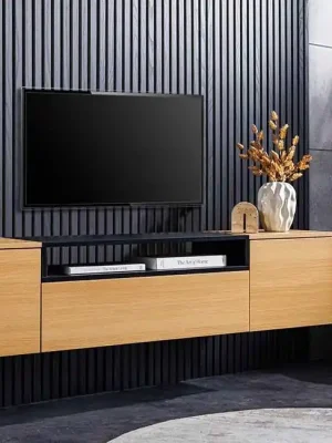 Závěsný TV stolek Alto 160 cm Dub / Černá Nejlepší Cena
