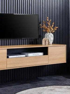 Časově Omezené Závěsný TV stolek Alto 150 cm Dub / Černá