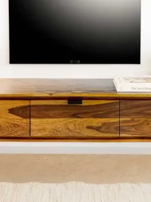 Závěsná TV skříňka Holm 160 cm – Tmavě hnědý Palisandr Nová Kolekce