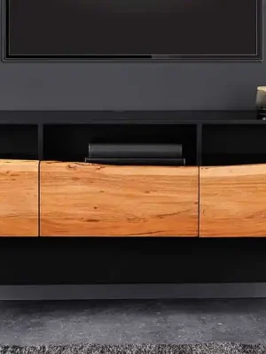 Expresní Doručení Designová závěsná skříňka pod TV Organic Artwork Akácie 140cm