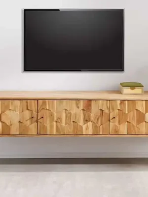 Sezónní Sleva Závěsný TV stolek Aurum 160 cm – Masiv akácie