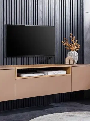 Nejlepší Volba Závěsný TV stolek Alto 160 cm Dub / Greige