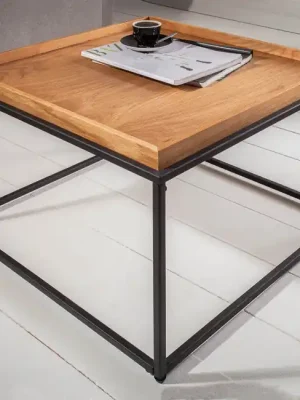 Luxusní konferenční stolek s odnímatelnou stolovou deskou z masivu Elements Dub 60cm Levný